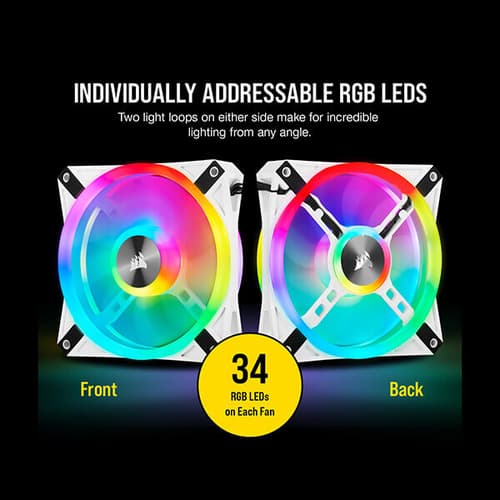 Corsair iCUE QL120 RGB White Cabinet Fan (Single Pack)